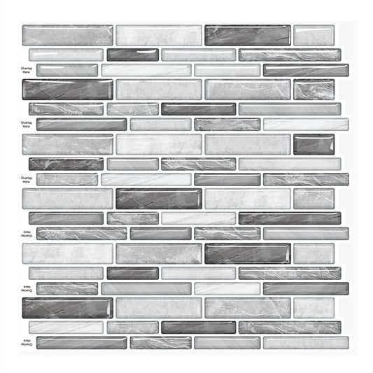 MT1140 - Oblong Walltiles Peel And Stick Backsplash Tile , 12" x 12" Marble Tile
