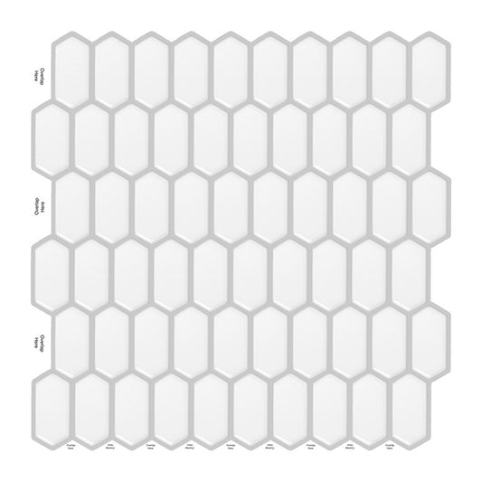 MT1138 - Long Hexagon Diamond Peel And Stick Backsplash Tile , 12" x 12" Tile