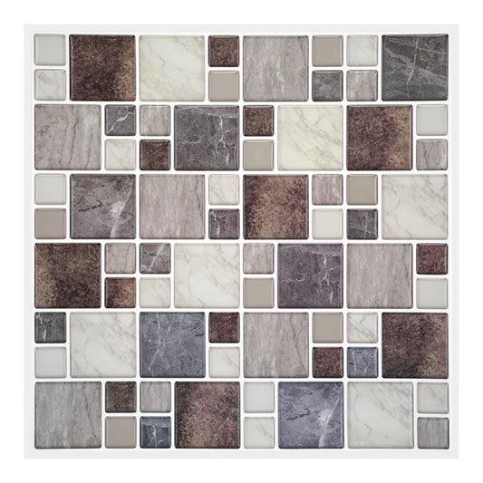 MT1052 - Mosaic Decals Peel And Stick Backsplash Tile , 10" x 10" Marble Checkered Tile