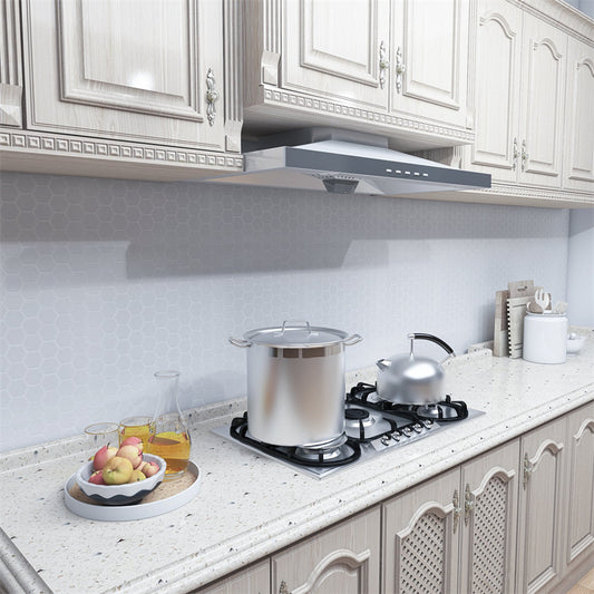 MT1143 - Regular hexagon Decals Peel And Stick Backsplash Tile , 12" x 12" White Tile