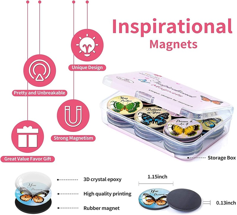 MORCART 30PCS Butterfly Inspirational Refrigerator Magnets