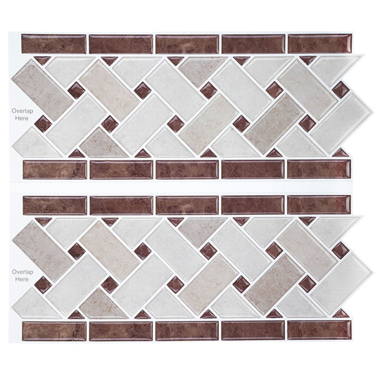 MT1081 - Peel and Stick Backsplash Tile Borders , 12" x 10" Tile