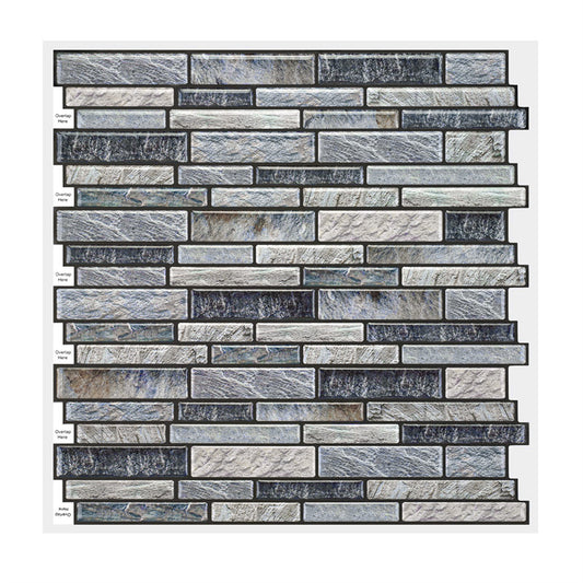 MT1086 - Oblong Walltiles Peel And Stick Backsplash Tile , 12" x 12" Marble Tile