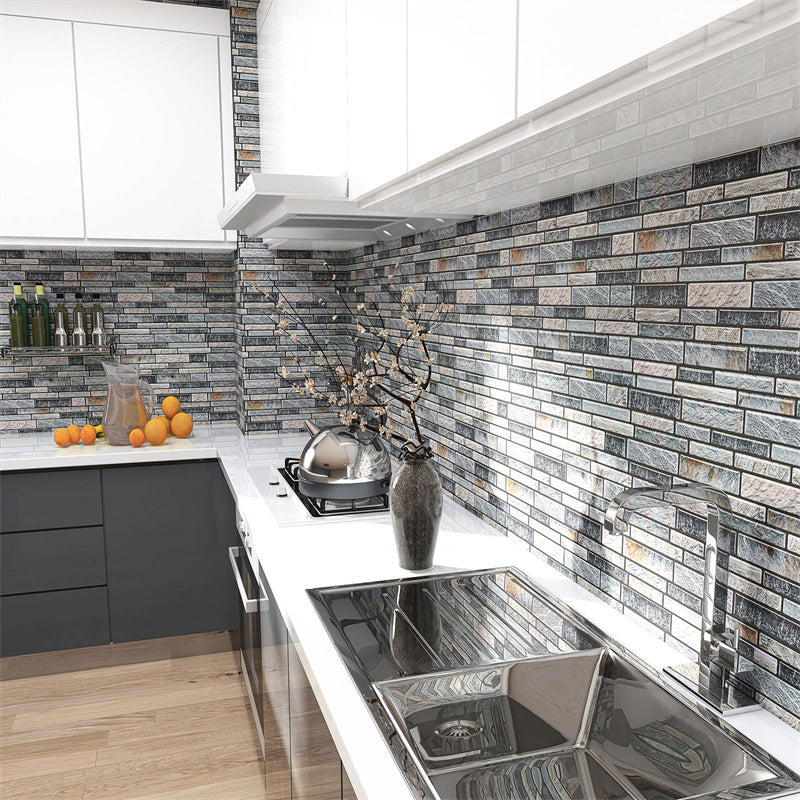 MT1086 - Oblong Walltiles Peel And Stick Backsplash Tile , 12" x 12" Marble Tile
