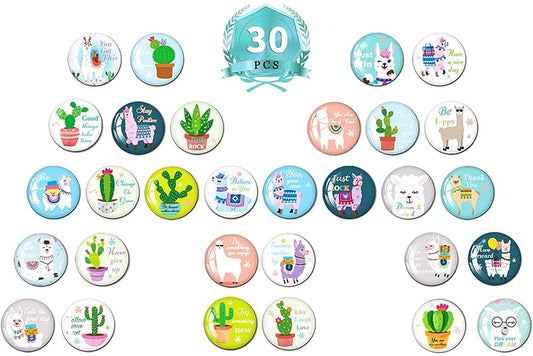MORCART 30PCS Alpaca Inspirational Refrigerator Magnets