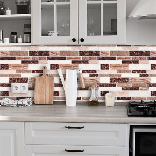 MT1034 - Oblong Walltiles Peel And Stick Backsplash Tile , 12" x 12" Marble Tile