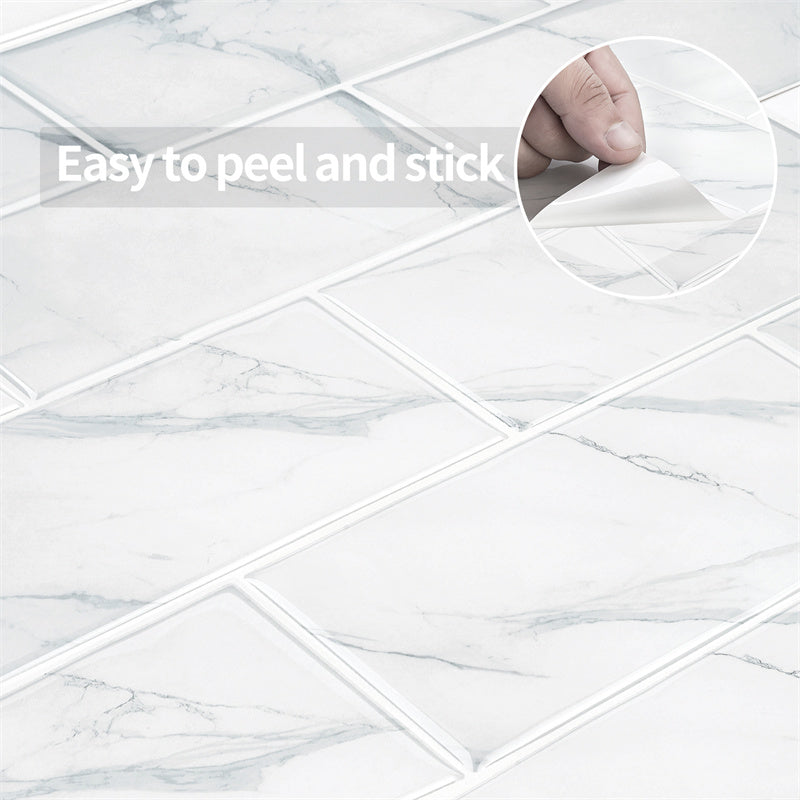 MT1098 - Subway Peel And Stick Backsplash Tile , 10" x 12" Marble Tile