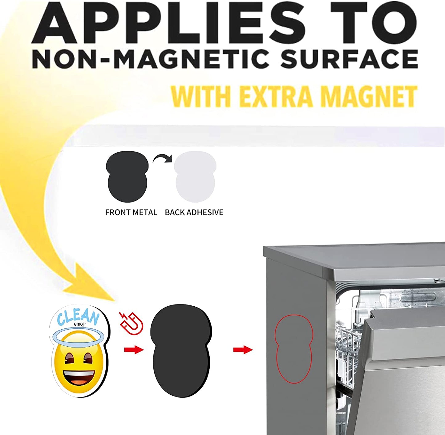 MORCART Angel Devil Emoji Clean Dirty Dishwasher Magnet