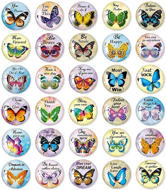 MORCART 30PCS Butterfly Inspirational Refrigerator Magnets