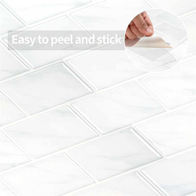 MT1015 - Subway Peel And Stick Backsplash Tile , 12" x 12" Marble Tile