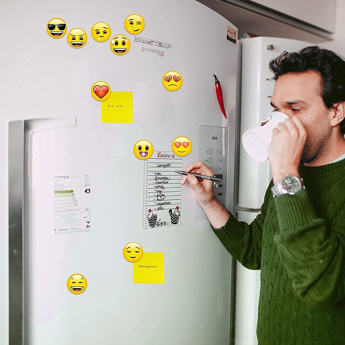 MORCART 28pcs Emoji Refrigerator Magnets-A