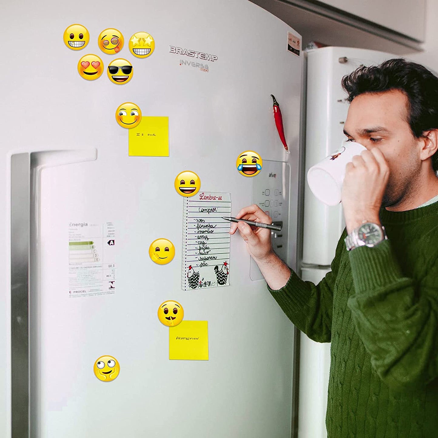MORCART 50pcs Emoji Refrigerator Magnets