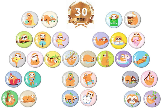 MORCART 30PCS Unique Sloth Refrigerator Magnet