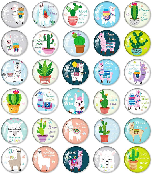 MORCART 30PCS Alpaca Inspirational Refrigerator Magnets