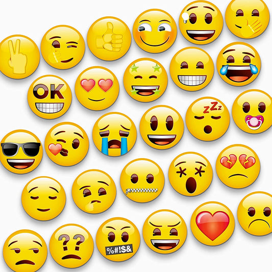 MORCART 28pcs Emoji Refrigerator Magnets-A