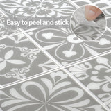 MT1107 - Baroque Decals Peel And Stick Backsplash Tile , 12" x 12" Grey Tile