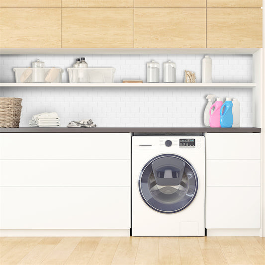 MT1038 - Subway Peel And Stick Backsplash Tile , 12" x 12" White Tile