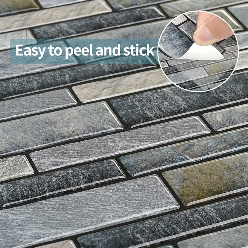 MT1174 - Oblong Walltiles Peel And Stick Backsplash Tile , 12" x 12" Marble Tile