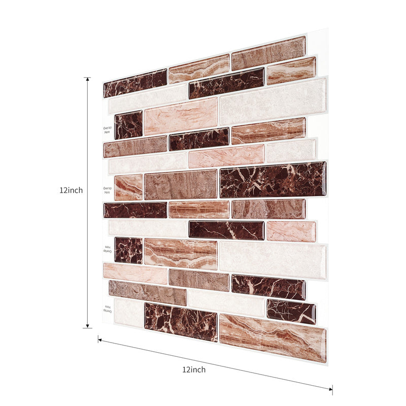 MT1034 - Oblong Walltiles Peel And Stick Backsplash Tile , 12" x 12" Marble Tile
