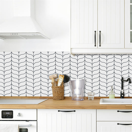 MT1044 - White+Grey Peel And Stick Backsplash Tile , 12" x 12" Tile