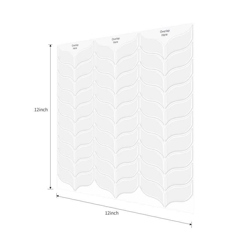 MT1044 - White Peel And Stick Backsplash Tile , 12" x 12" Tile
