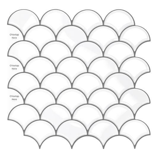 MT1045 - Scaly Peel And Stick Backsplash Tile , 12" x 12" Tile