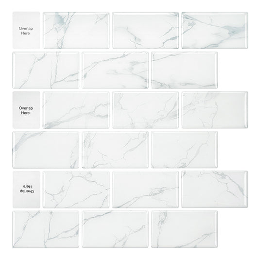 MT1013 - Subway Peel and Stick Backsplash Tile , 12" x 12" carrara marble Tile