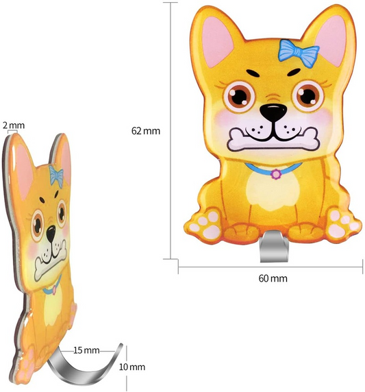 Dog Stainless Steel Adhesive Wall Hooks 4 pcs