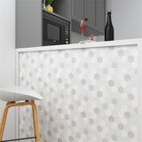 MT1175 - Regular hexagon Decals Peel And Stick Backsplash Tile , 12" x 12" Grey Tile