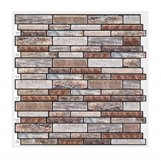MT1085 - Oblong Walltiles Peel And Stick Backsplash Tile , 12" x 12" Tile