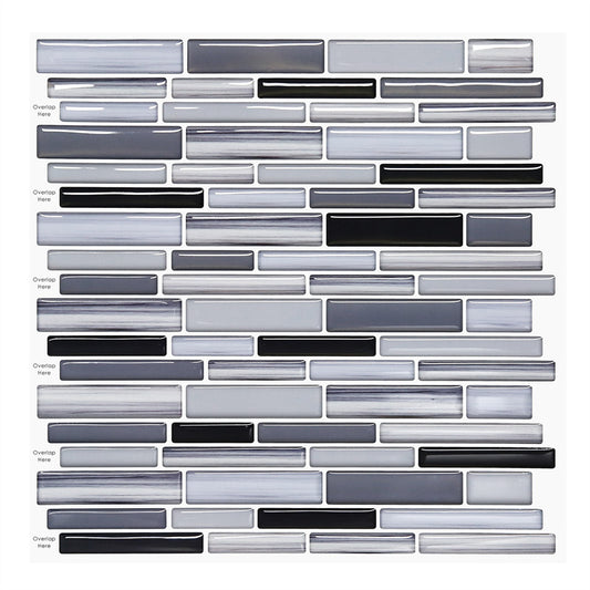 MT1004 - Oblong Walltiles Peel And Stick Backsplash Tile , 12" x 12" Marble Tile