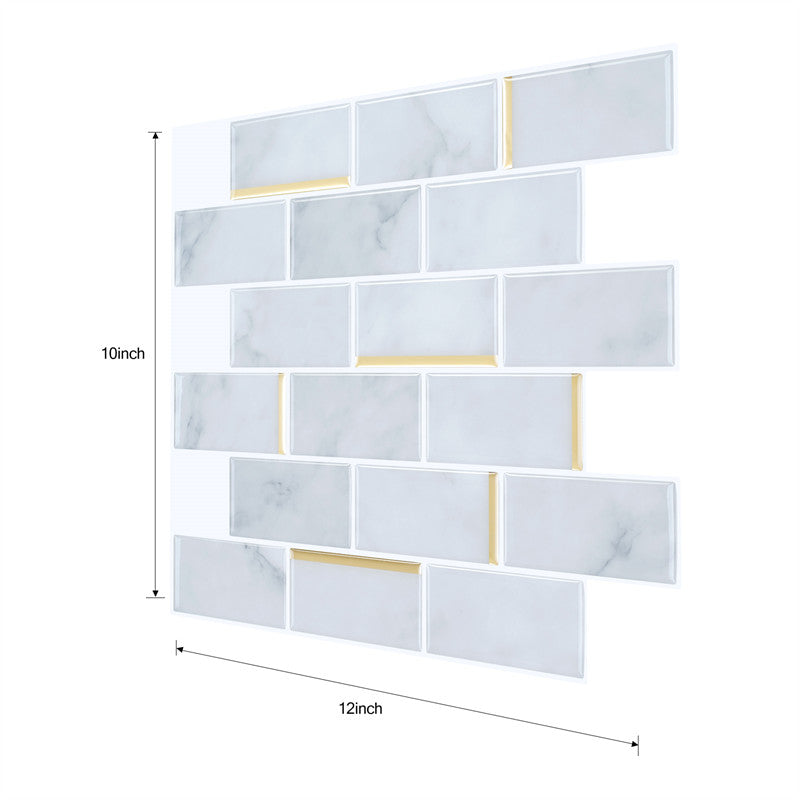 MT1181C - Oblong Walltiles Peel And Stick Backsplash Tile , 10" x 12" Marble Tile