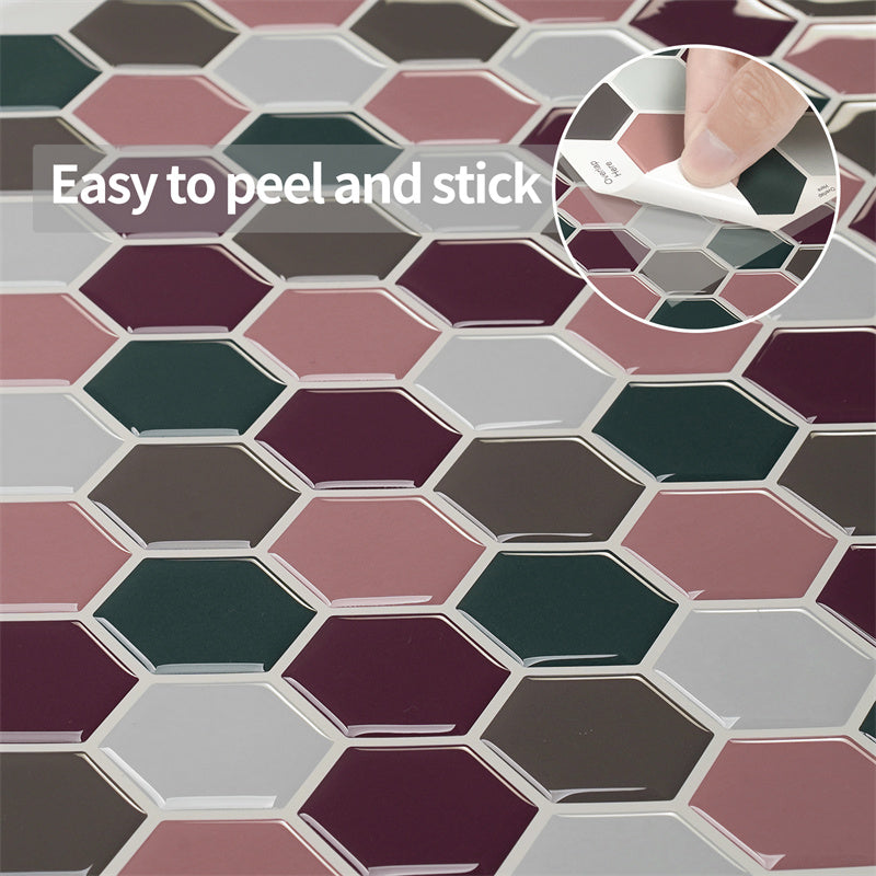 MT1184 - Regular hexagon Peel And Stick Backsplash Tile , 12" x 12" Tile
