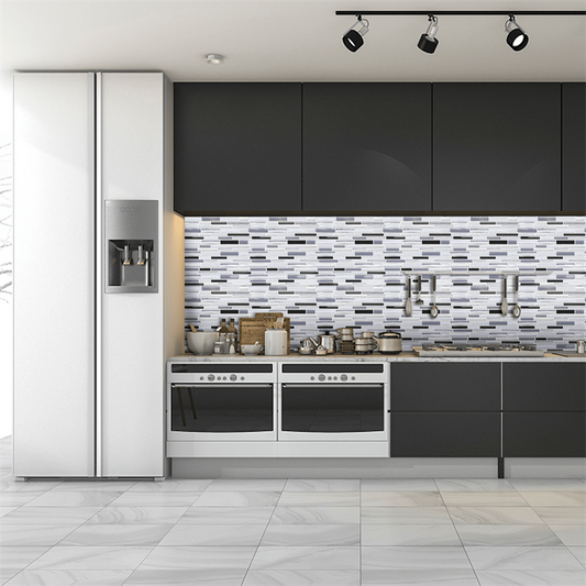 MT1004 - Oblong Walltiles Peel And Stick Backsplash Tile , 12" x 12" Marble Tile