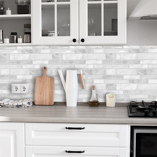 MT1031 - Oblong Walltiles Peel And Stick Backsplash Tile , 12" x 12" Marble Tile