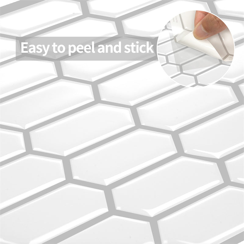 MT1138 - Long Hexagon Diamond Peel And Stick Backsplash Tile , 12" x 12" Tile