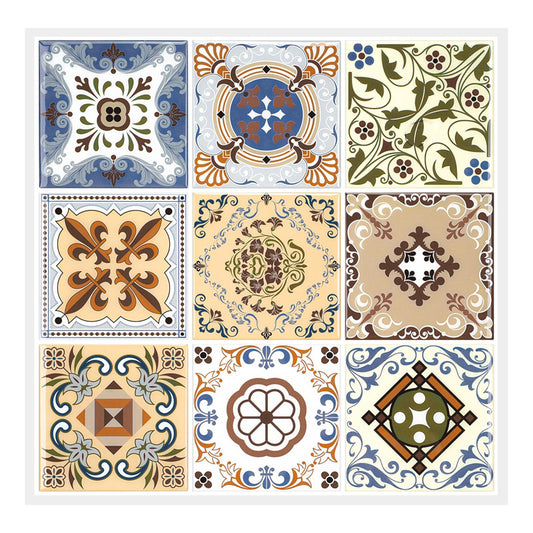 MT1105 - Baroque Decals Peel And Stick Backsplash Tile , 12" x 12" Brown Tile